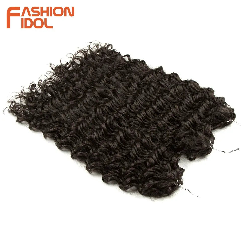 Jessica Hair Deep Wavy Twist Crochet Hair extensions, black synthetic high-temperature fiber, Fashion Idol