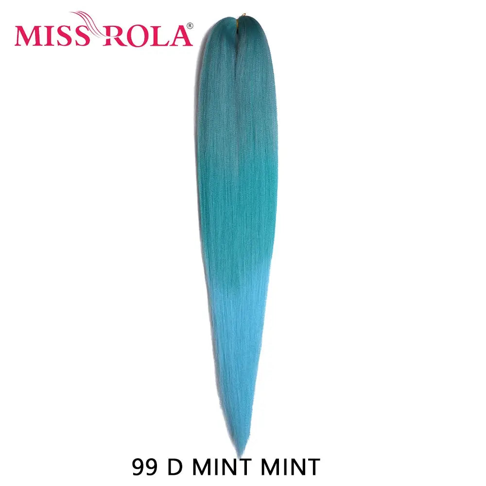 Miss Rola synthetic hair braid extension, 30-inch Kanekalon, straight Yaki, mint teal gradient