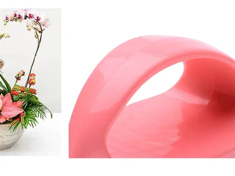 Pink egg-shaped cleaning brush handle; durable soft bathroom, shoe, and clothes cleaning tool.