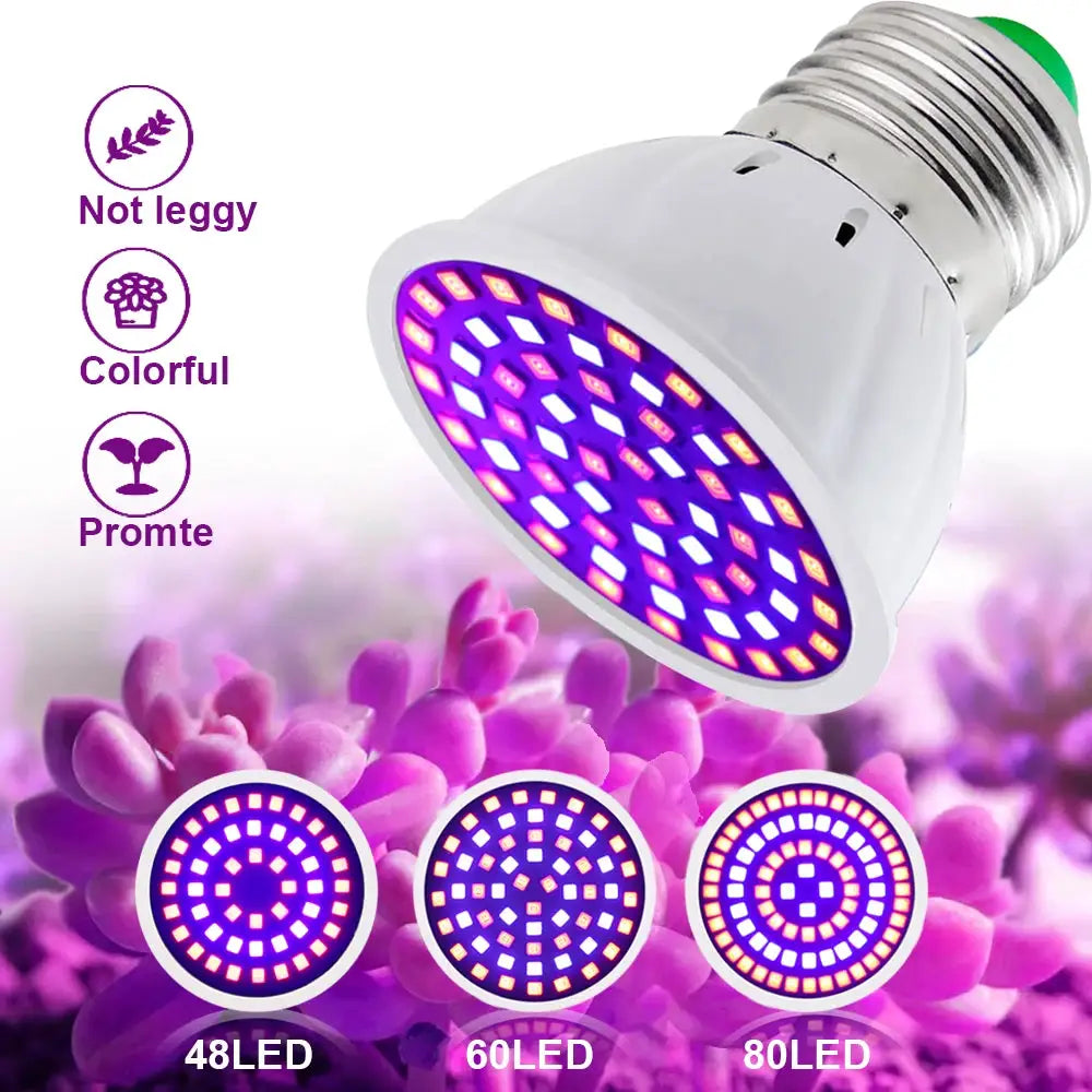 Full Spectrum LED Grow Bulb 220V E27 80 LEDs For Indoor Plants Greenhouse Hydroponic Lighting