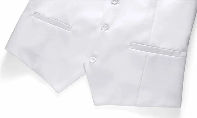 White waistcoat with front buttons and welt pockets, Simples Market