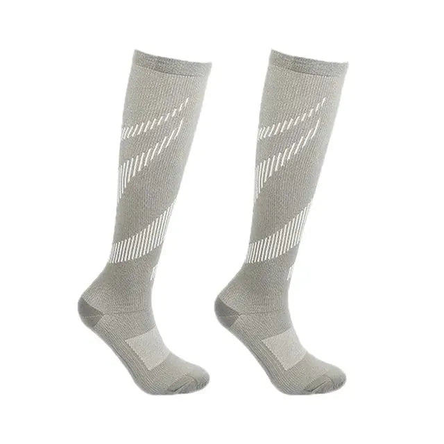 Compression Socks For Varicose Veins And Sports Knee High Nylon Medical Nursing Stockings Anti Fatigue Black