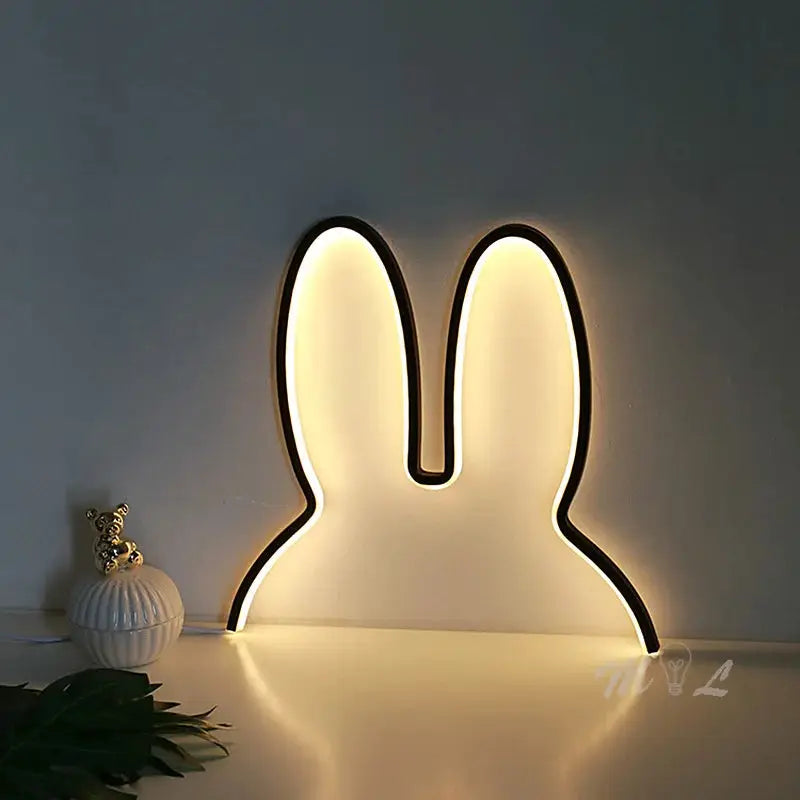 Rabbit LED night light by Simples Market, USB desk lamp with warm white glow and 5W.
