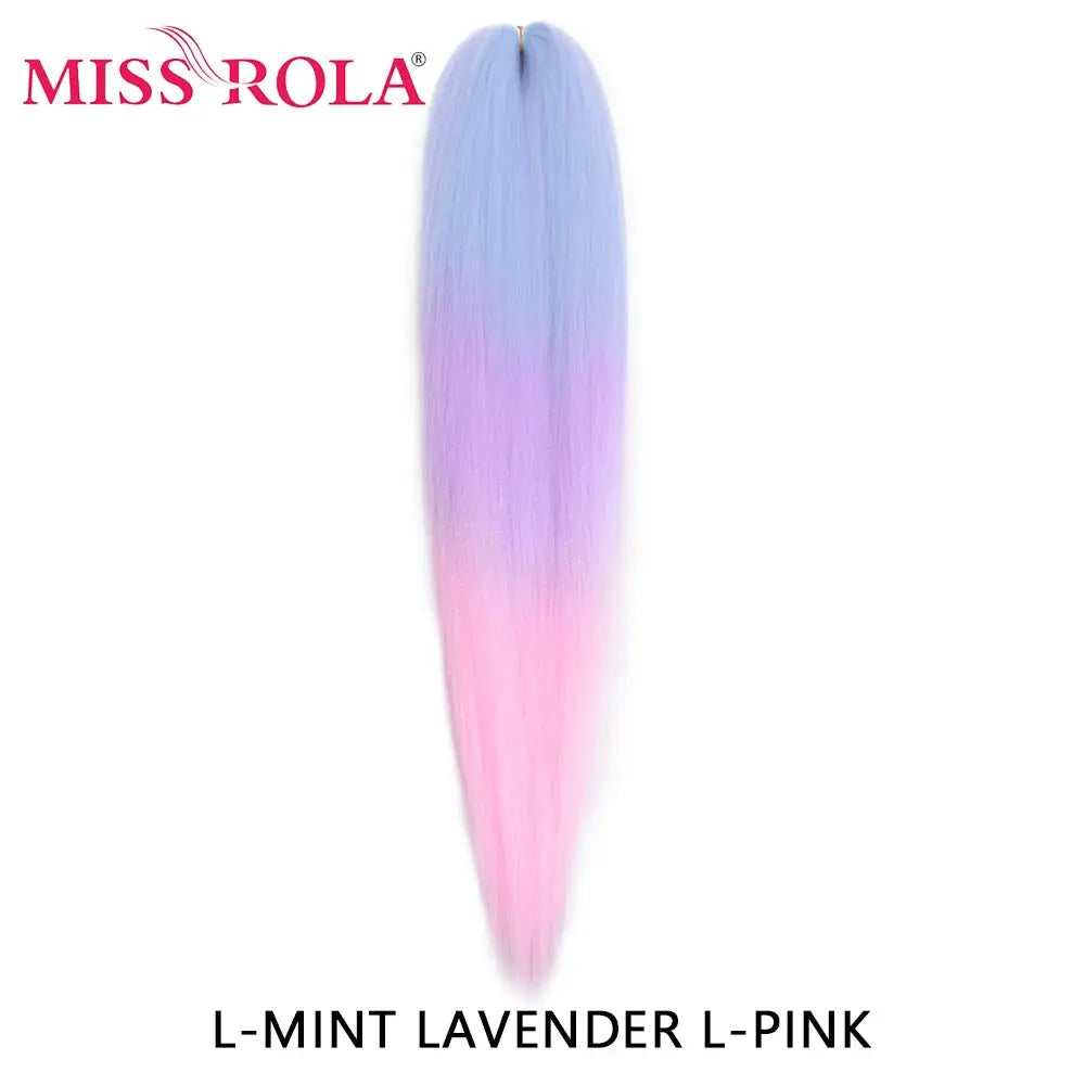 Miss Rola synthetic Kanekalon hair braid, 30in gradient mint-lavender-pink pre-stretched jumbo extension