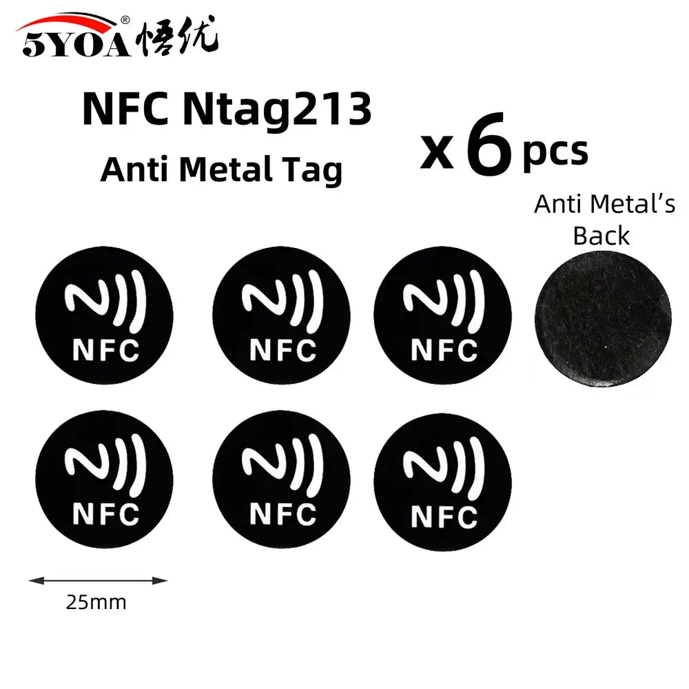 6 Pcs NFC Ntag213 Ntag215 Ntag216 Tags Sticker 13.56MHz Universal RFID Labels For Amiibo And More