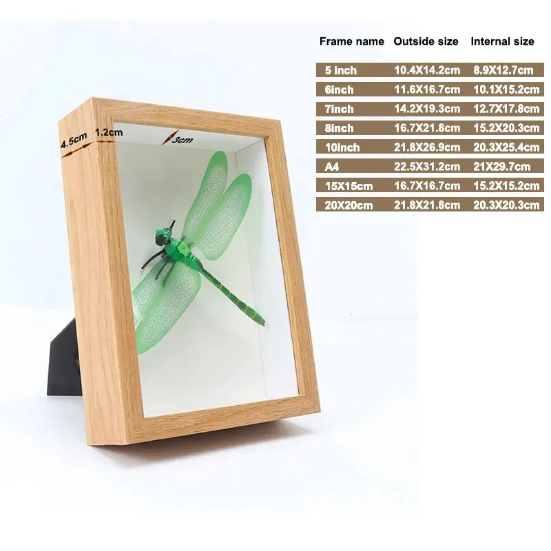 Shadow box depth 3cm wooden photo frame, light oak finish by Simples Market for displaying three-dimensional works