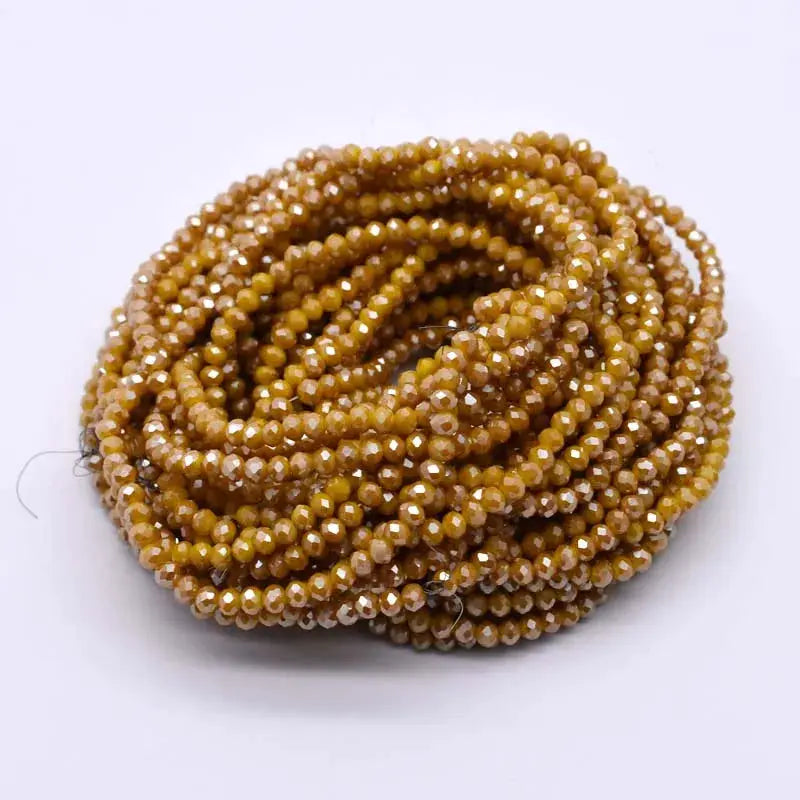 Yanqi Rondelle Crystal Beads 2mm 3mm 4mm Faceted Round Glass Beads for Jewelry Making DIY Spacer Beads