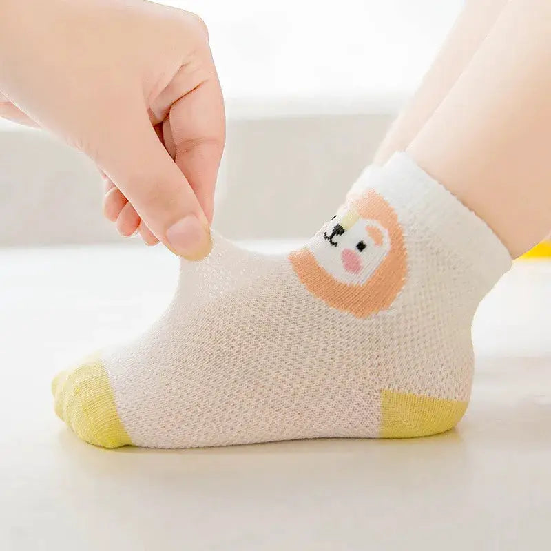 5 Pairs Baby Socks 0 To 24 Months Infants Cotton Mesh Boys Girls Newborn Toddler First Walkers Accessories Lawadka