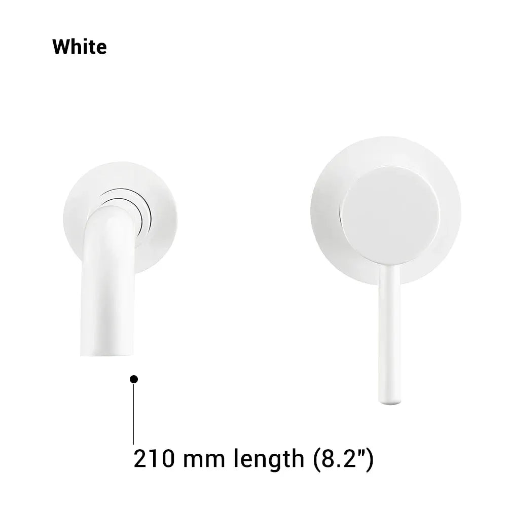 Simples Market white wall-mounted basin faucet with single-handle ceramic cartridge for hot and cold water