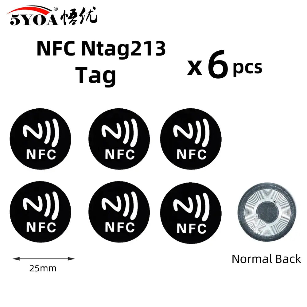 6 Pcs NFC Ntag213 Ntag215 Ntag216 Tags Sticker 13.56MHz Universal RFID Labels For Amiibo And More