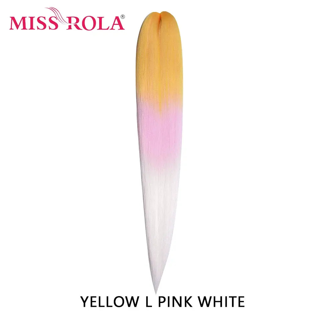Miss Rola 30in Kanekalon gradient yellow pink white synthetic pre-stretched jumbo braid hair extension
