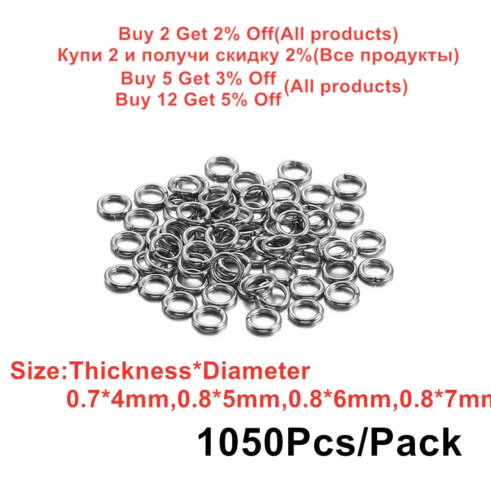 1050Pcs Stainless Steel Open Jump Rings Jewelry Making Connectors Split Rings for Diy Jewelry Findings Supplies