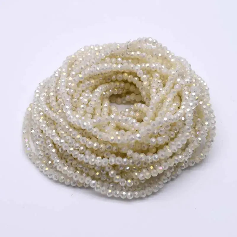 Yanqi Rondelle Crystal Beads 2mm 3mm 4mm Faceted Round Glass Beads for Jewelry Making DIY Spacer Beads