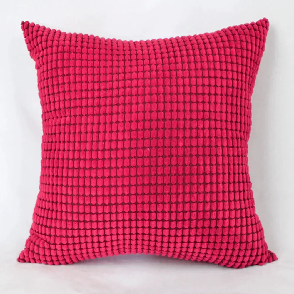 Corduroy Big Corn Kernel Plush Cushion Cover pink for sofa or bed decor