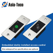 RFID reader keyless door opener by Asia-Teco with metal faceplate, IP66 waterproof, embedded fingerprint access (2)