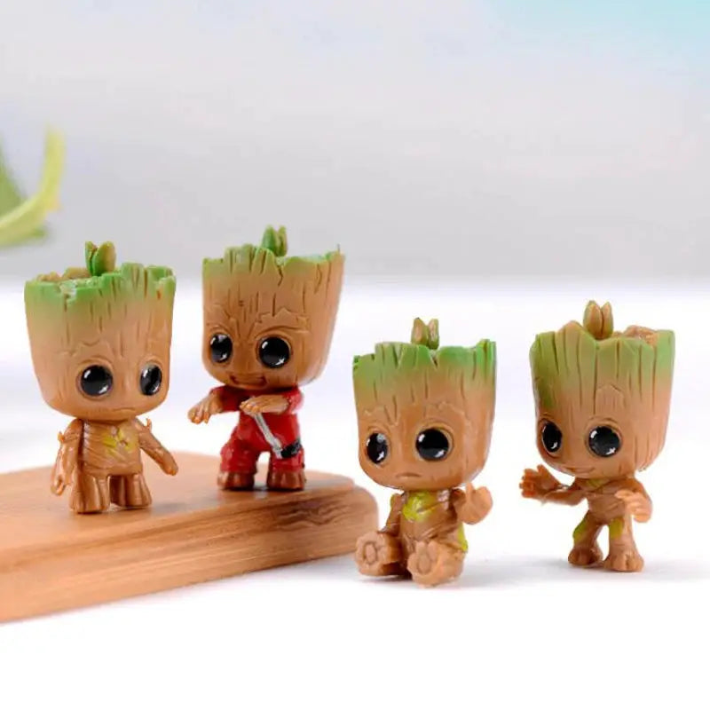 4 Pieces Set Marvel Guardians Of The Galaxy Baby Groot Figures 5cm PVC Model Toys