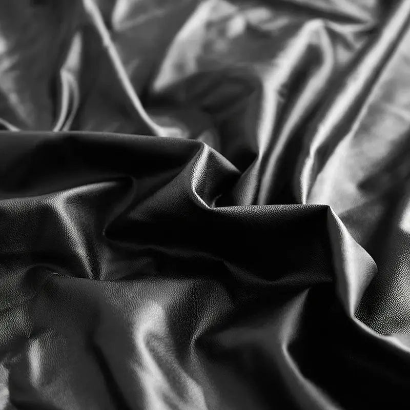 PU leather sofa cover in black, stretchable corner slipcover