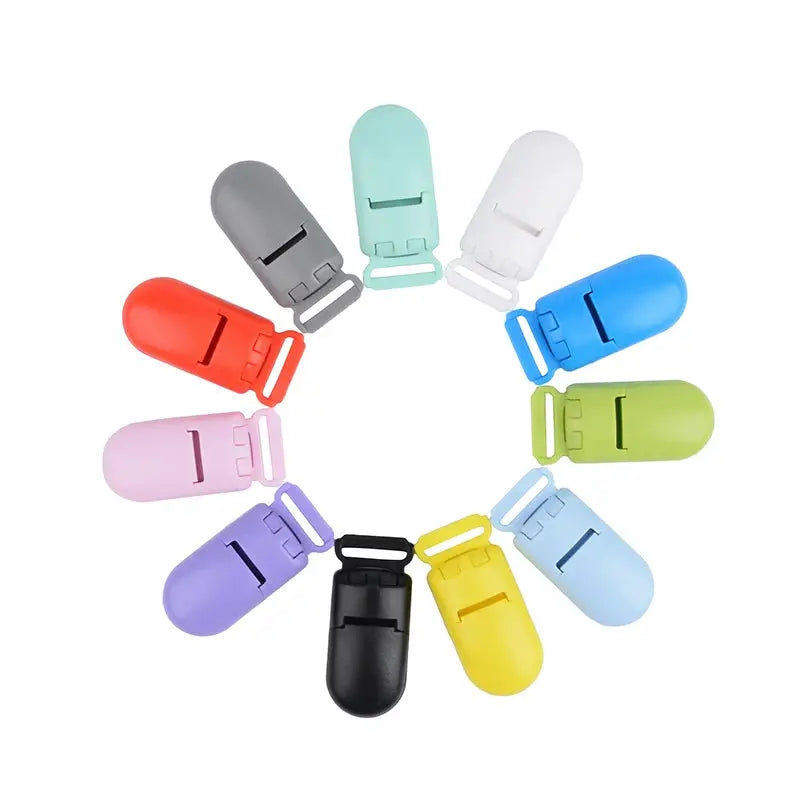 LOFCA Baby Pacifier Clips Set 10 Pieces 15mm and 20mm Plastic Clasps Colorful DIY Toy Jewelry Making