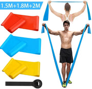 Elastic Fitness Bands Set Three Piece Resistance Bands For Yoga Pilates Crossfit Stretching And Workouts