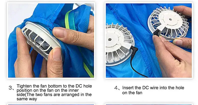 Simples Market blue outdoor cooling vest with dual USB fans