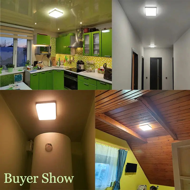 MARPOU square LED ceiling lamp by Simples Market; white ceiling light with neutral, cold, and warm white options.