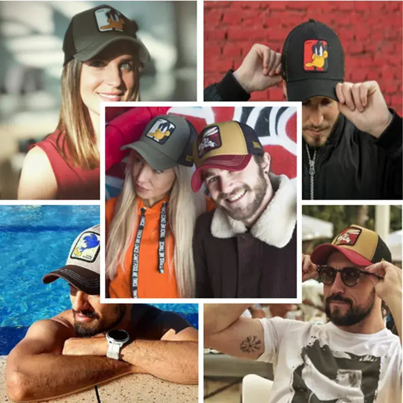 Unisex Anime Cartoon Patch Baseball Cap High Quality Trucker Hat Men Women Sun Shield