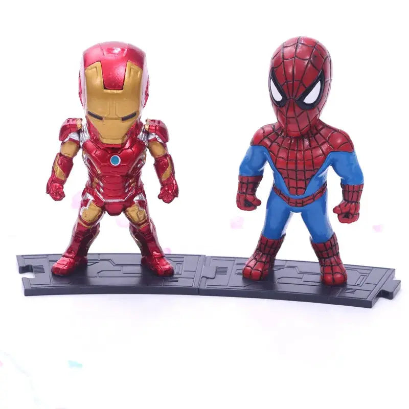 Marvel Avengers 6 Piece Action Figure Set Black Panther Thanos Iron Man Spider Man Captain America Hulk Collectible Toys