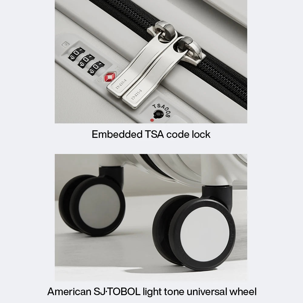 Simples Market Mixi wide-handle travel luggage with embedded TSA code lock and spinner wheels