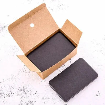 Kraft paper blank cards set, 100pcs, in a box with black chalkboard-style writing cards