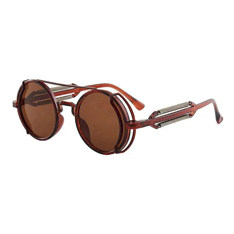 RMM Gothic Steampunk Round Sunglasses Unisex Retro PC Frame Luxury Designer High Quality Mirrored Lenses