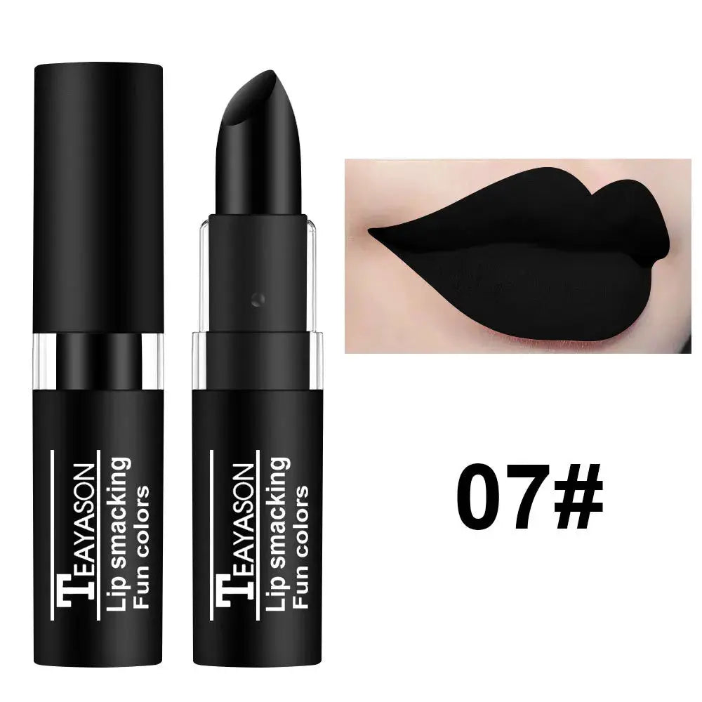 12 Color Matte Lipstick Set Waterproof Long Lasting Lip Color Red Black Blue Purple Green
