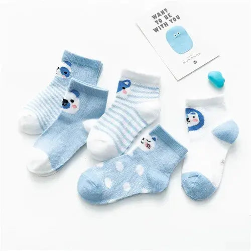 5 Pairs Baby Socks 0 To 24 Months Infants Cotton Mesh Boys Girls Newborn Toddler First Walkers Accessories Lawadka