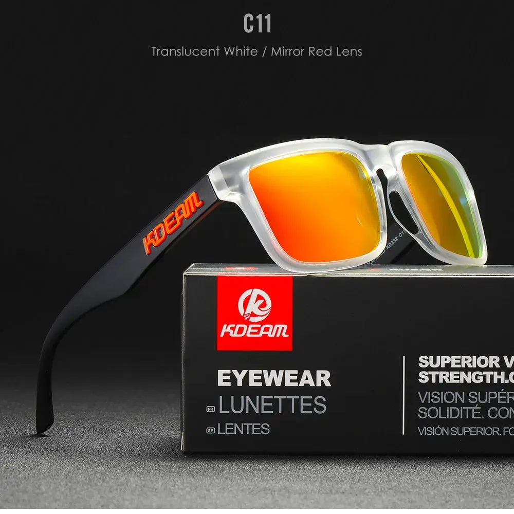 KDEAM 2022 Square Men Polarized Sunglasses With UV Protection Coating For Durable Outdoor Performance