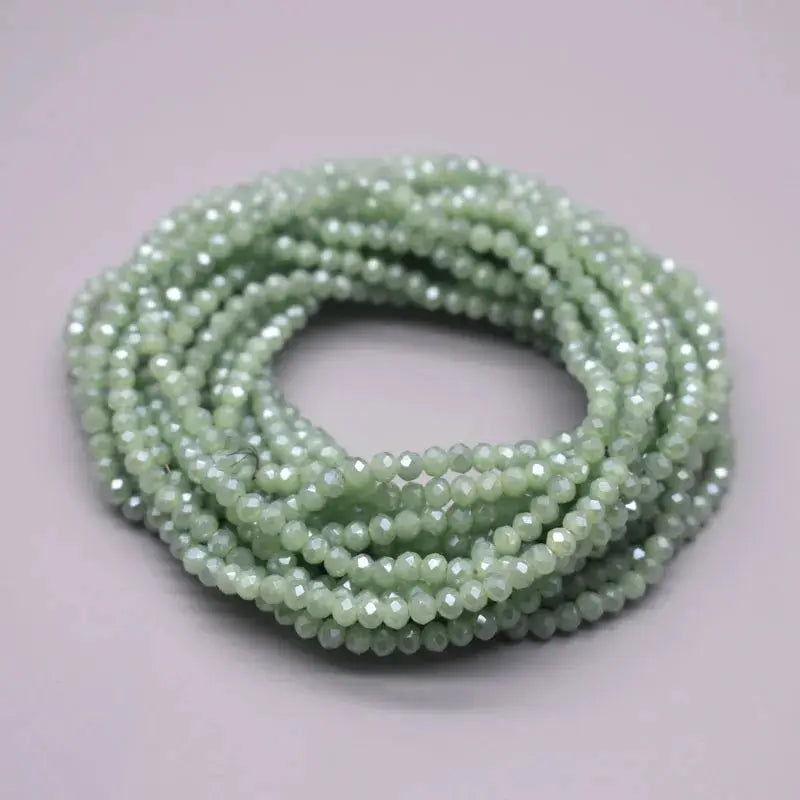 Yanqi Rondelle Crystal Beads 2mm 3mm 4mm Faceted Round Glass Beads for Jewelry Making DIY Spacer Beads