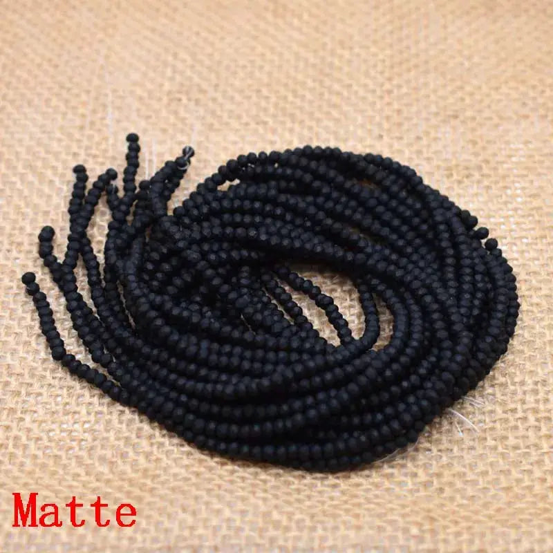 Yanqi Rondelle Crystal Beads 2mm 3mm 4mm Faceted Round Glass Beads for Jewelry Making DIY Spacer Beads