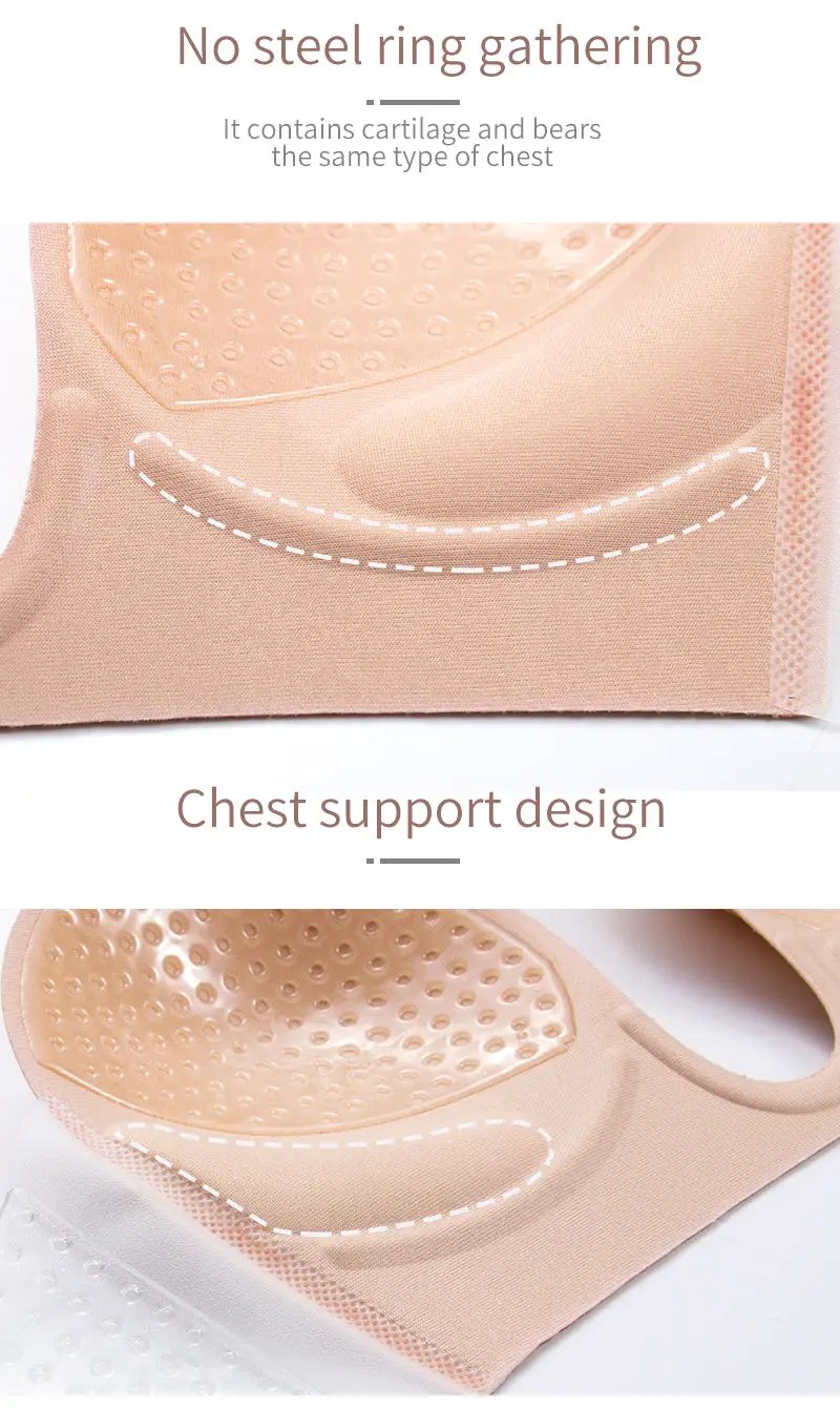 Invisible strapless push-up bra by Simples Market, nude self-adhesive silicone bra for dresses