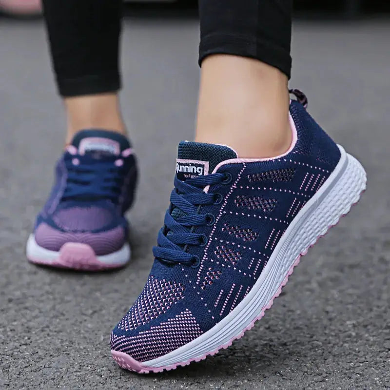 StrideWell Women Breathable Mesh Walking Sneakers Lightweight Comfort With EVA Outsole For Daily Wear