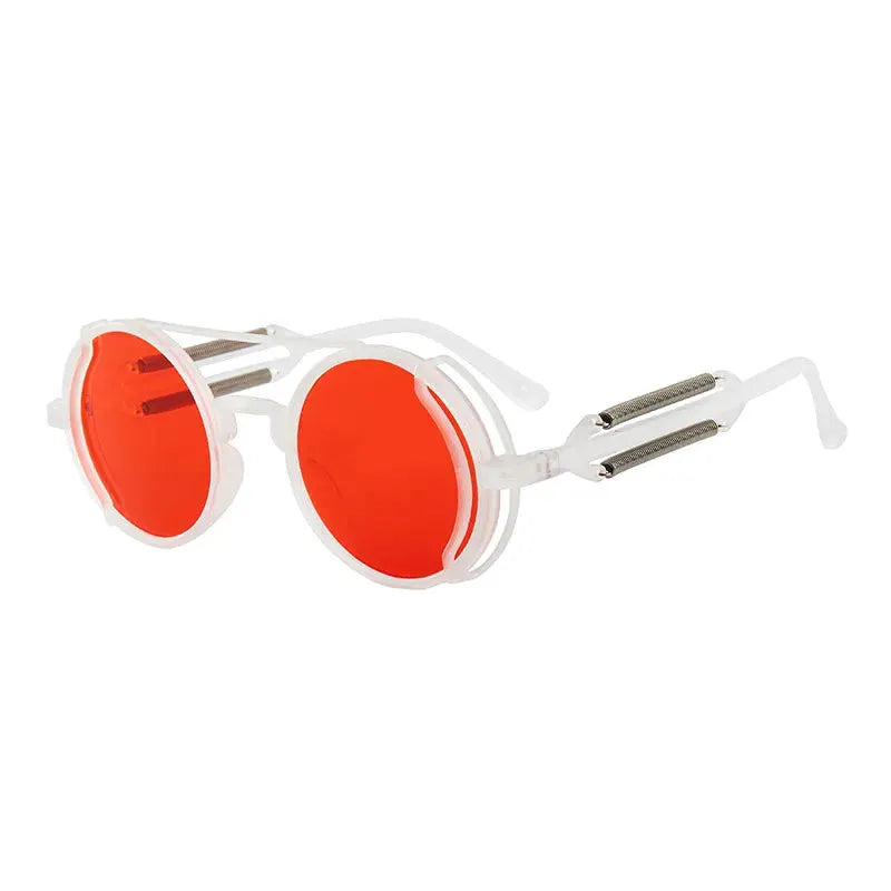 RMM Gothic Steampunk Round Sunglasses Unisex Retro PC Frame Luxury Designer High Quality Mirrored Lenses