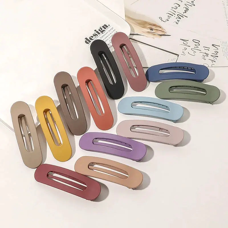 Korean Frosted Large Hair Clips Acrylic Barrette Non Slip Toothed Geometric Design For Women And Girls
