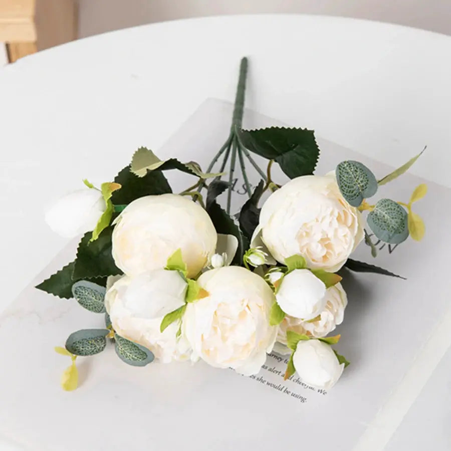 30cm Artificial Silk Peony Bouquet For Home Decor Wedding Centerpieces Vase Decoration Props