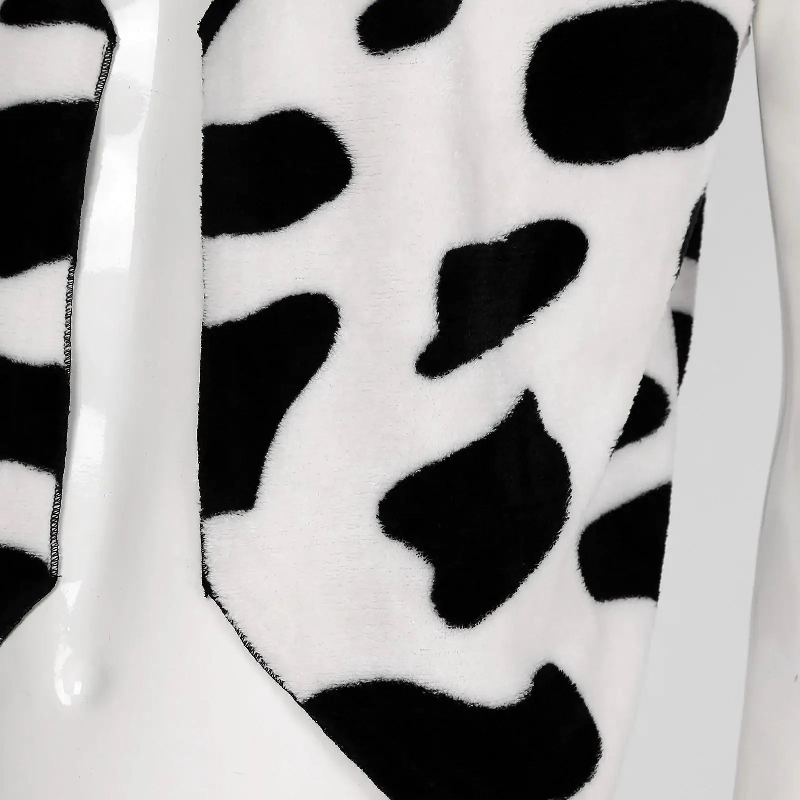 Men's cow-print fleece vest, sleeveless open-front waistcoat for festival costumes