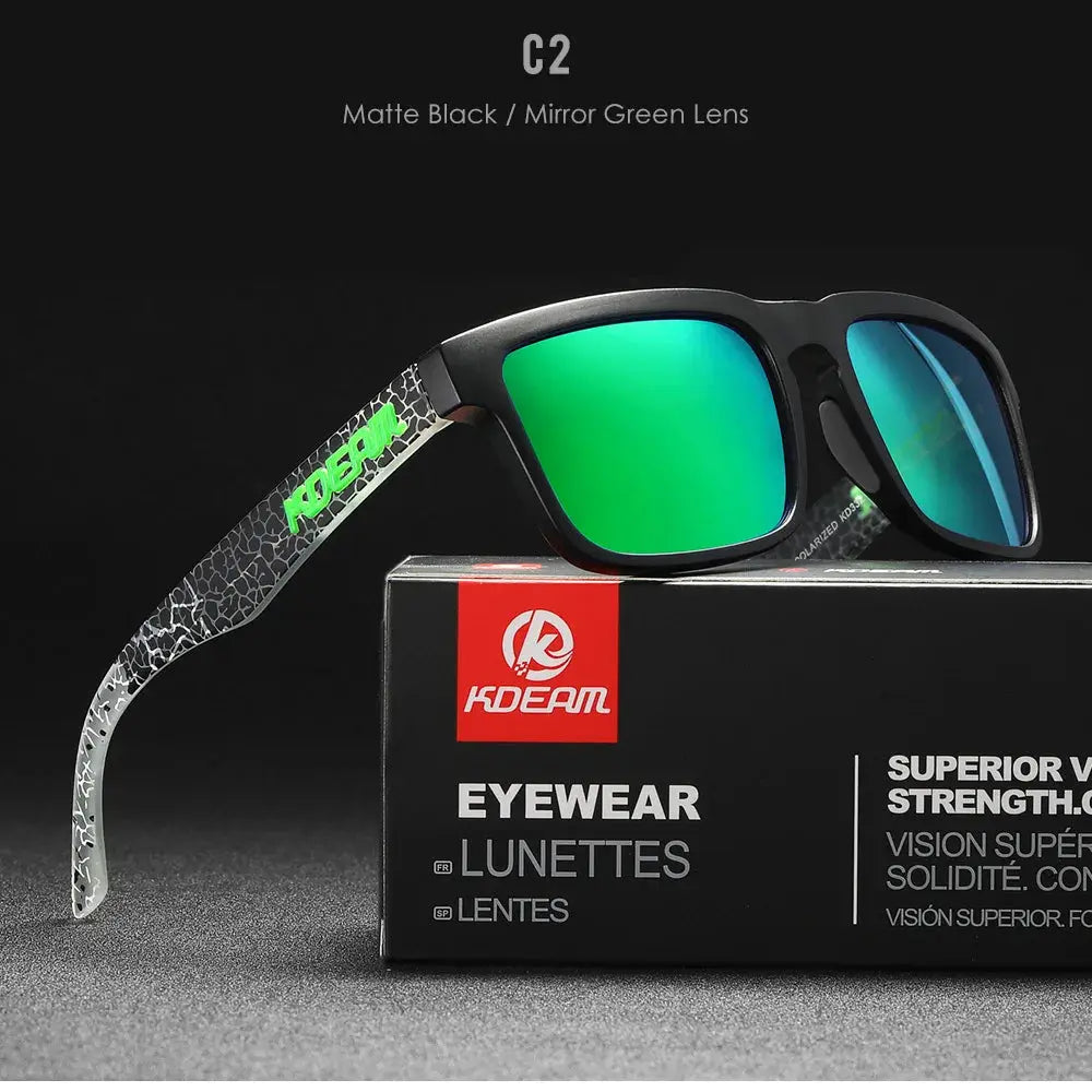 KDEAM 2022 Square Men Polarized Sunglasses With UV Protection Coating For Durable Outdoor Performance