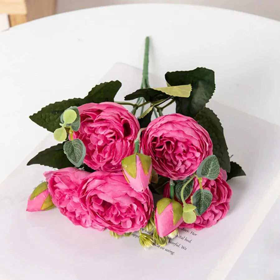 30cm Artificial Silk Peony Bouquet For Home Decor Wedding Centerpieces Vase Decoration Props