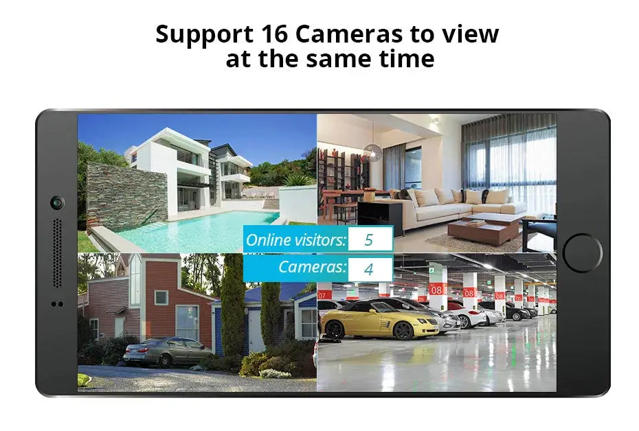 Fuers 8MP 4K IP outdoor security camera system with 4-camera smartphone multi-view