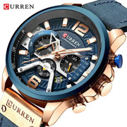 Curren Casual Sport Watch For Men Luxury Military Chronograph With Complete Calendar