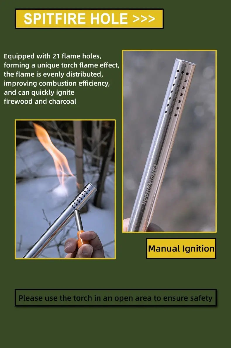 CAMPINGMOON XD-6-NE stainless steel torch spray gun for outdoor camping, manual ignition by Simples Market
