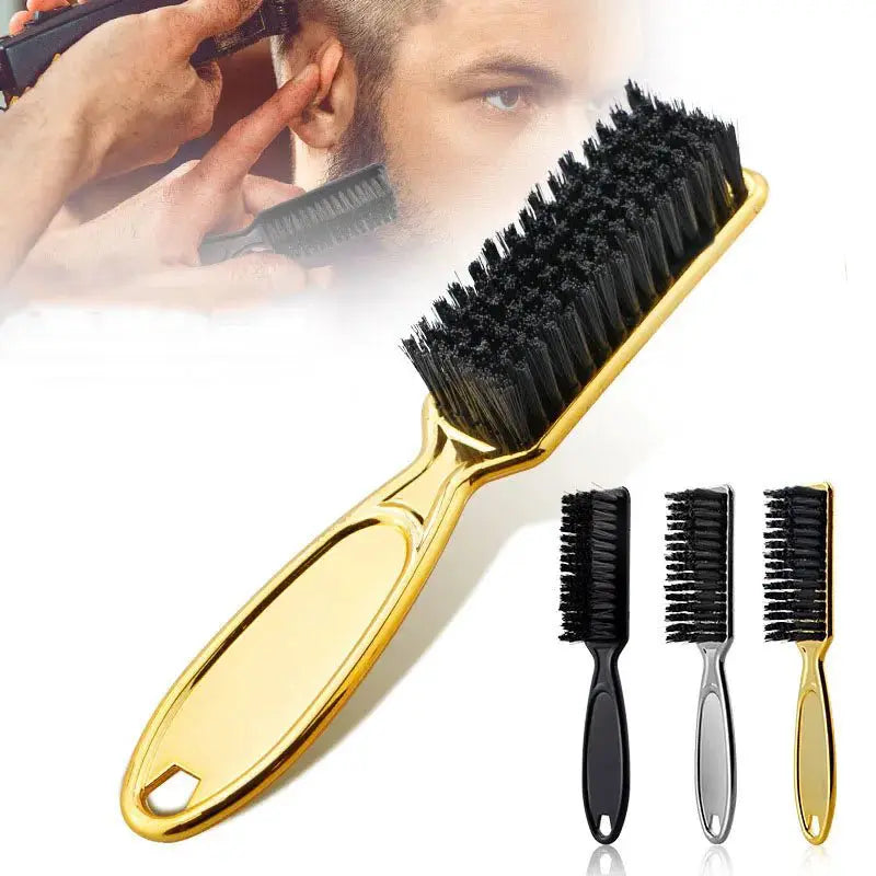 Plastic Handle Hairdressing Soft Hair Cleaning Brush Barber Neck Duster Broken Hair Remove Comb Hair Styling Tools Comb Gold - Simples Market