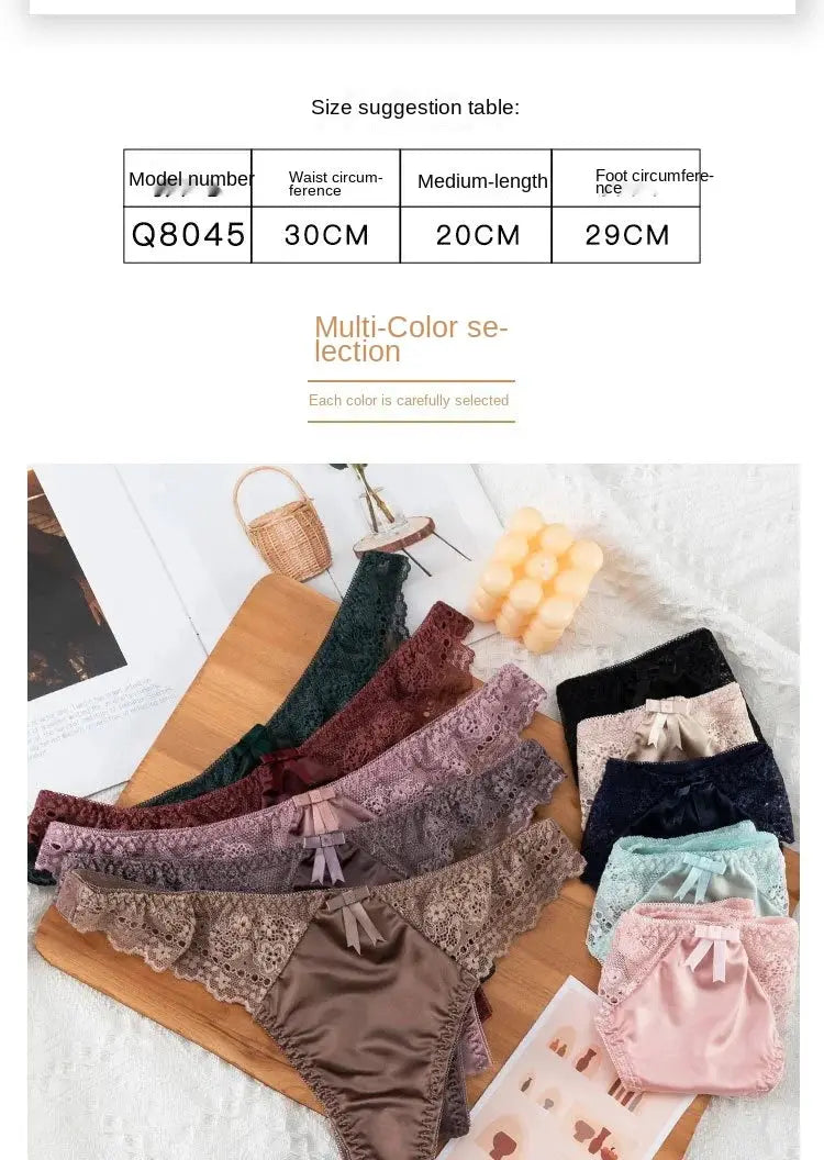 European style lace thongs by Simples Market, multi-color lace panty assortment