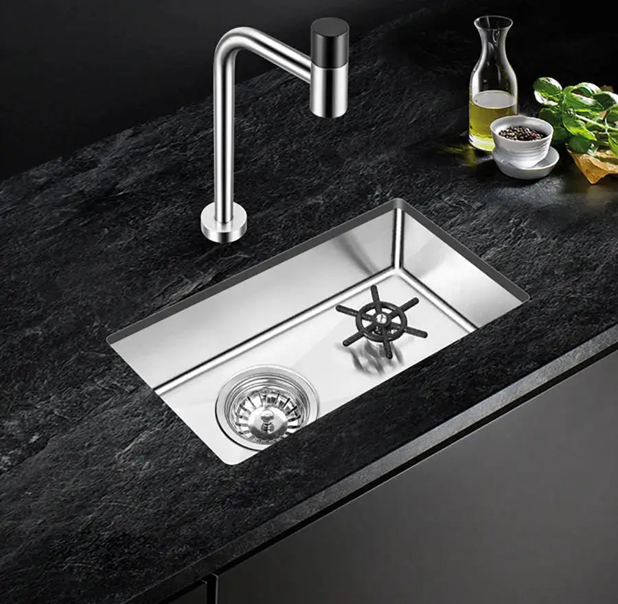 ASRAS cup washer bar counter kitchen sink in brushed 304 stainless steel