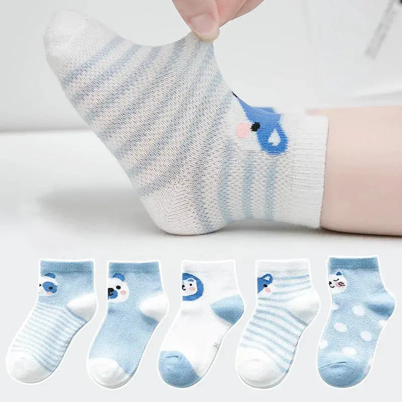 5 Pairs Baby Socks 0 To 24 Months Infants Cotton Mesh Boys Girls Newborn Toddler First Walkers Accessories Lawadka